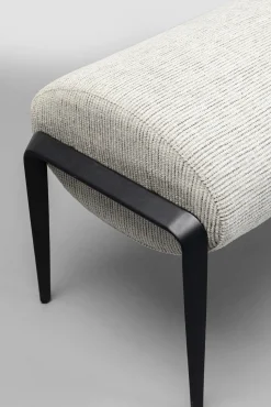 Clearance KARE Design Ławka do przedpokoju jasnoszara z czarnymi stalowymi nogami 130 cm - KARE