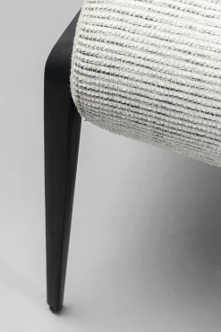 Clearance KARE Design Ławka do przedpokoju jasnoszara z czarnymi stalowymi nogami 130 cm - KARE