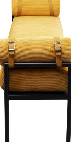 Hot KARE Design Ławka do przedpokoju żółta z 2 poduszkami typu wałek 140 cm - KARE