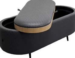 New KARE Design Ławka do przedpokoju ze schowkiem ciemnoszara PU 100 cm - KARE