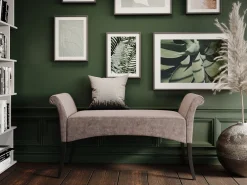 New KARE Design Ławka Motley Velvet 110x61 cm srebrnoszara - KARE