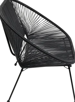 New KARE Design Ławka ogrodowa czarna żyłkowa 121 cm - KARE