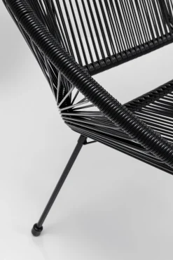 New KARE Design Ławka ogrodowa czarna żyłkowa 121 cm - KARE