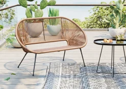 Outlet KARE Design Ławka ogrodowa naturalna żyłkowa 121 cm - KARE