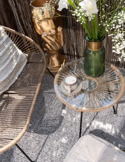 Outlet KARE Design Ławka ogrodowa naturalna żyłkowa 121 cm - KARE