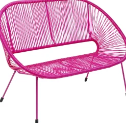 Online KARE Design Ławka ogrodowa różowa żyłkowa 121 cm - KARE