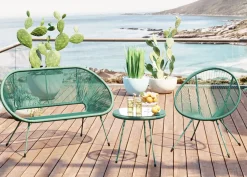 New KARE Design Ławka ogrodowa zielona żyłkowa 121 cm - KARE