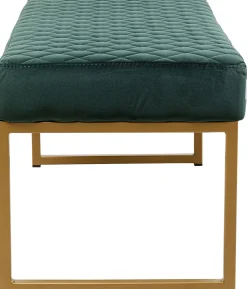 Clearance KARE Design Ławka Smart 90x40 cm ciemnozielona - nogi złote - KARE