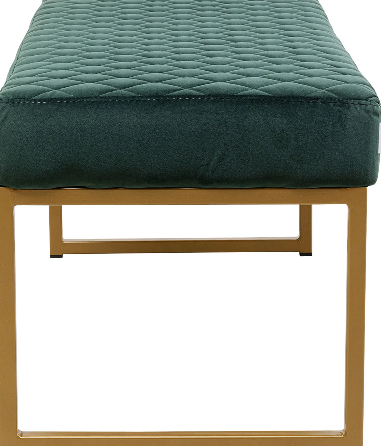 Clearance KARE Design Ławka Smart 90x40 cm ciemnozielona - nogi złote - KARE