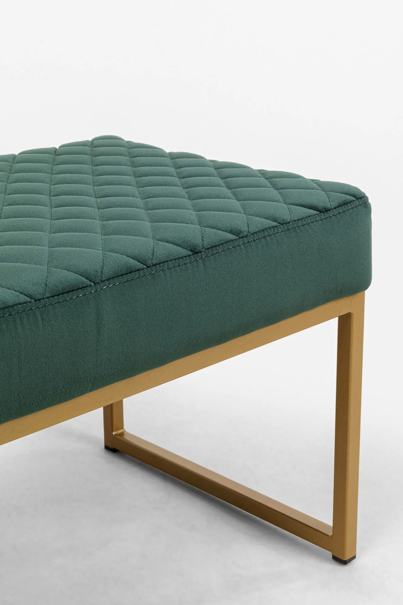 Clearance KARE Design Ławka Smart 90x40 cm ciemnozielona - nogi złote - KARE