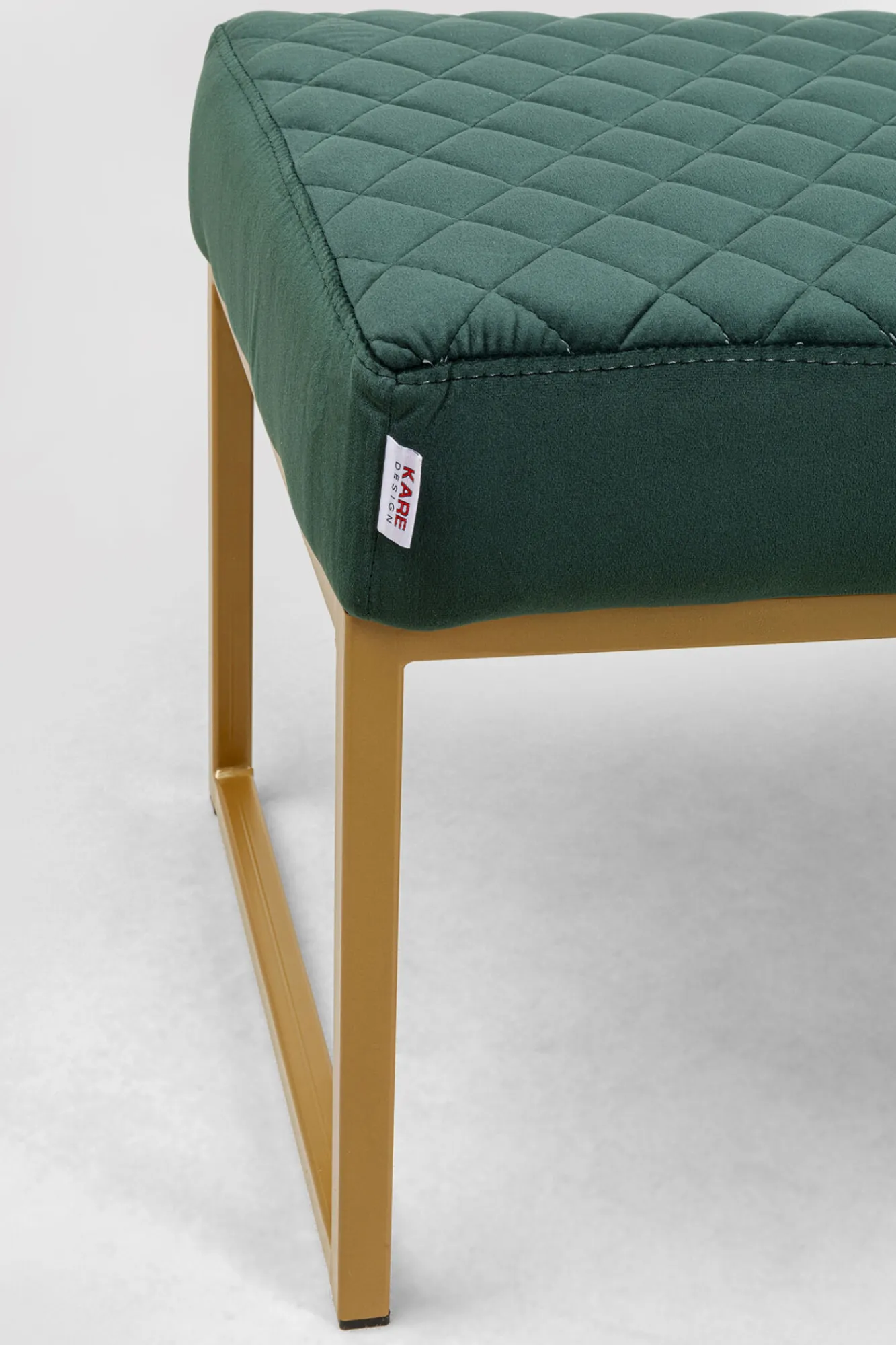 Clearance KARE Design Ławka Smart 90x40 cm ciemnozielona - nogi złote - KARE