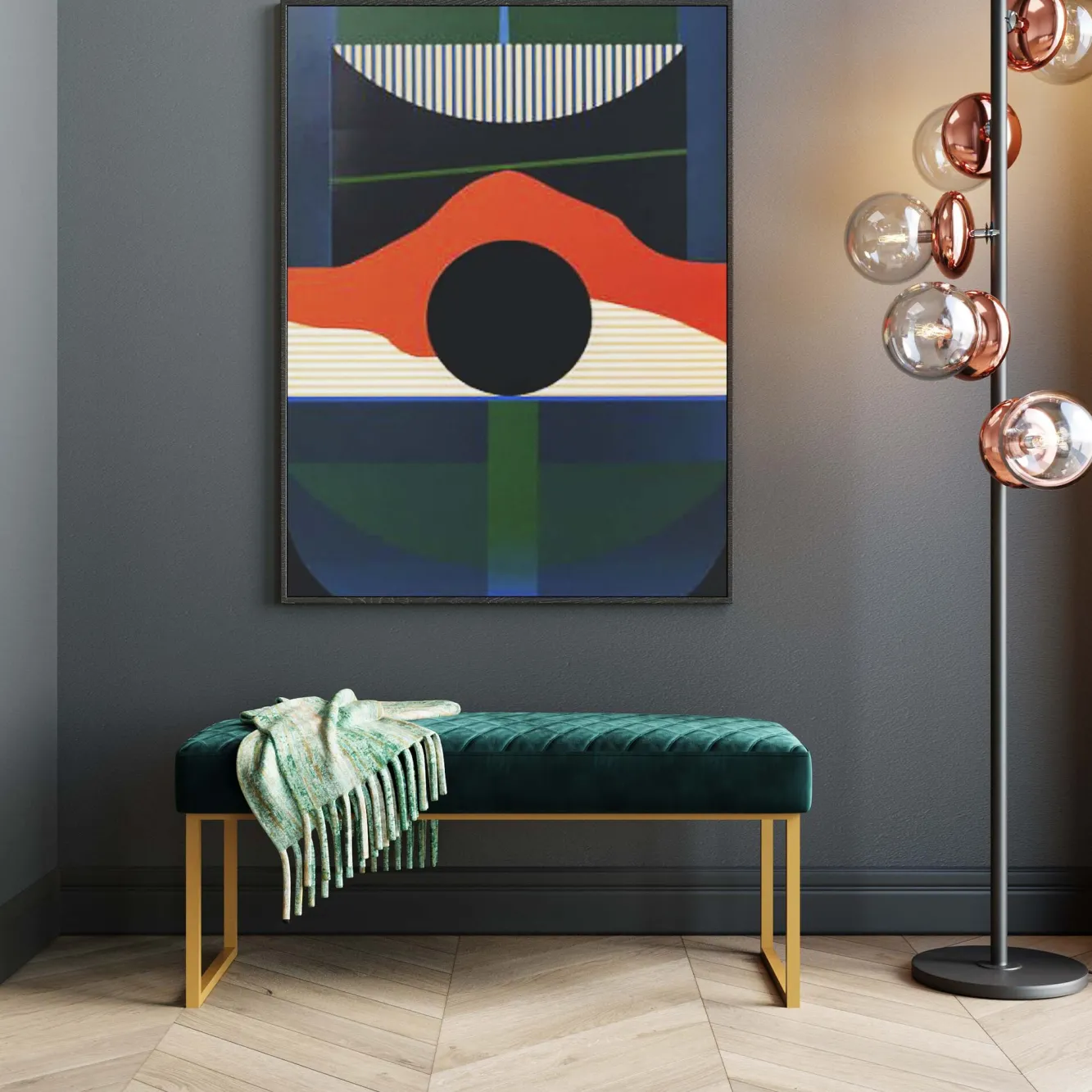 Clearance KARE Design Ławka Smart 90x40 cm ciemnozielona - nogi złote - KARE