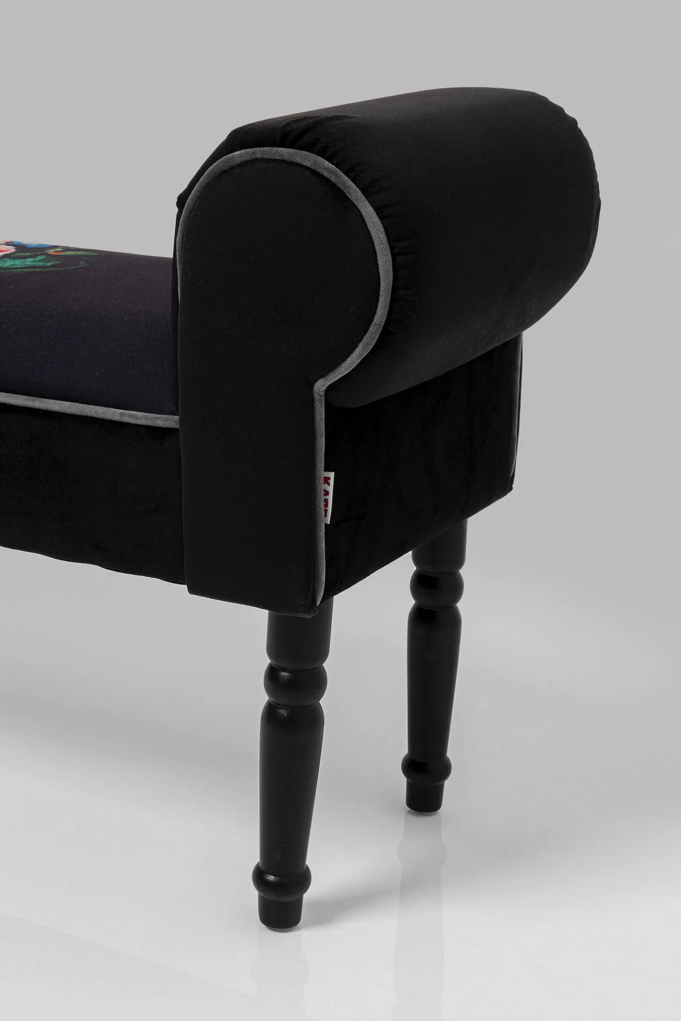 Outlet KARE Design Ławka Wing Blossom 100x54 cm czarna - KARE