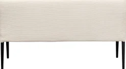 Hot KARE Design Ławka z oparciem kremowa nogi drewniane czarne 165 cm - KARE