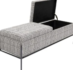 Online KARE Design Ławka ze schowkiem Buttons Storage 120x43 cm czarno-biała - KARE