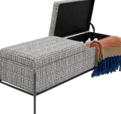 Online KARE Design Ławka ze schowkiem Buttons Storage 120x43 cm czarno-biała - KARE