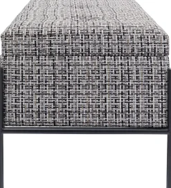Best KARE Design Ławka ze schowkiem Buttons Storage 80x43 cm czarno-biała - KARE