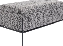 Best KARE Design Ławka ze schowkiem Buttons Storage 80x43 cm czarno-biała - KARE