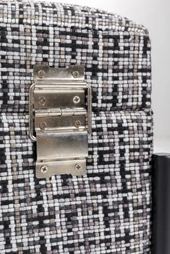 Best KARE Design Ławka ze schowkiem Buttons Storage 80x43 cm czarno-biała - KARE