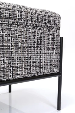 Best KARE Design Ławka ze schowkiem Buttons Storage 80x43 cm czarno-biała - KARE