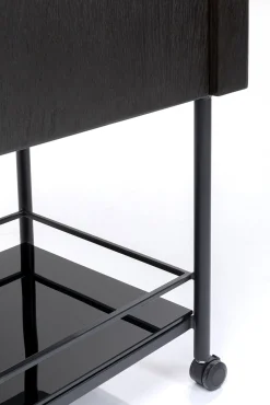 Outlet KARE Design Barek na kółkach Milano 97x93 cm ciemnobrązowy - KARE