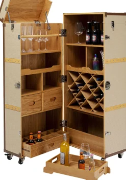 Clearance KARE Design Barek na kółkach rozkładany tapicerowany 64x145 cm - KARE