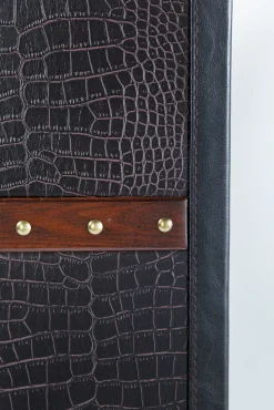 Outlet KARE Design Barek rozkładany skrzynia na kółkach czarno-brązowy 60x153 cm - KARE