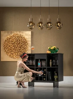 Fashion KARE Design Barek z blatem czarno-złoty front stal nierdzewna 120x105 cm - KARE