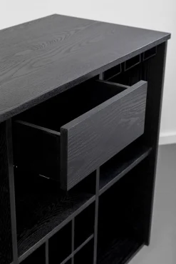 Fashion KARE Design Barek z blatem czarno-złoty front stal nierdzewna 120x105 cm - KARE