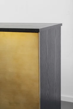 Fashion KARE Design Barek z blatem czarno-złoty front stal nierdzewna 120x105 cm - KARE