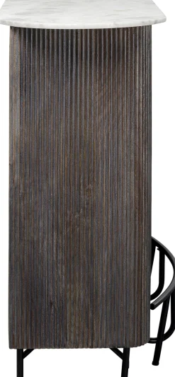 Best KARE Design Barek z drewna mango blat marmurowy 120x110 cm - KARE