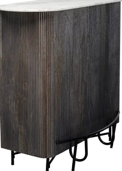 Best KARE Design Barek z drewna mango blat marmurowy 120x110 cm - KARE