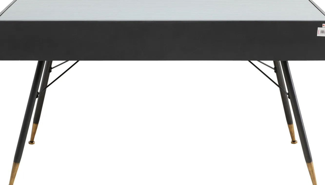 New KARE Design Biurko La Gomera 140x60 cm grafitowe - blat szklany - KARE