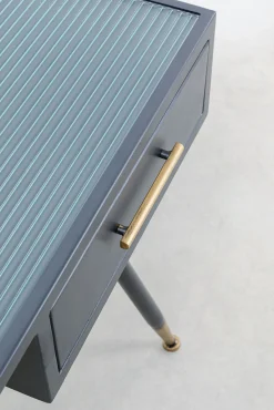 New KARE Design Biurko La Gomera 140x60 cm grafitowe - blat szklany - KARE