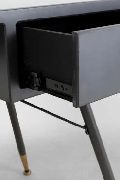 New KARE Design Biurko La Gomera 140x60 cm grafitowe - blat szklany - KARE