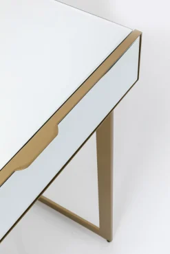 Outlet KARE Design Biurko lustrzane z szufladami glamour nogi złote 120x50 cm - KARE