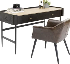 Clearance KARE Design Biurko Milano 140x58 cm ciemnobrązowe z kremowym blatem - KARE