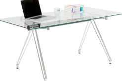 New KARE Design Biurko Officia 160x80 cm transparentne blat szklany - KARE