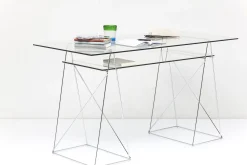 Fashion KARE Design Biurko Polar 135x65 cm transparentne blat 8 mm - KARE