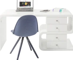 Discount KARE Design Biurko Snake z szufladami 150x70 cm białe - KARE