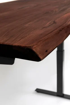 Clearance KARE Design Biurko z elek. regulacją wysokości Harmony 200x100 cm akacja brązowe - nogi czarne - KARE