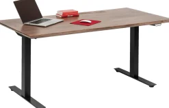 Discount KARE Design Biurko z elek. regulacją wysokości Symphony 160x80 cm brązowe - nogi czarne - KARE