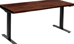 Outlet KARE Design Biurko z elek. regulacją wysokości Harmony 180x90 cm akacja brązowe - nogi czarne - KARE