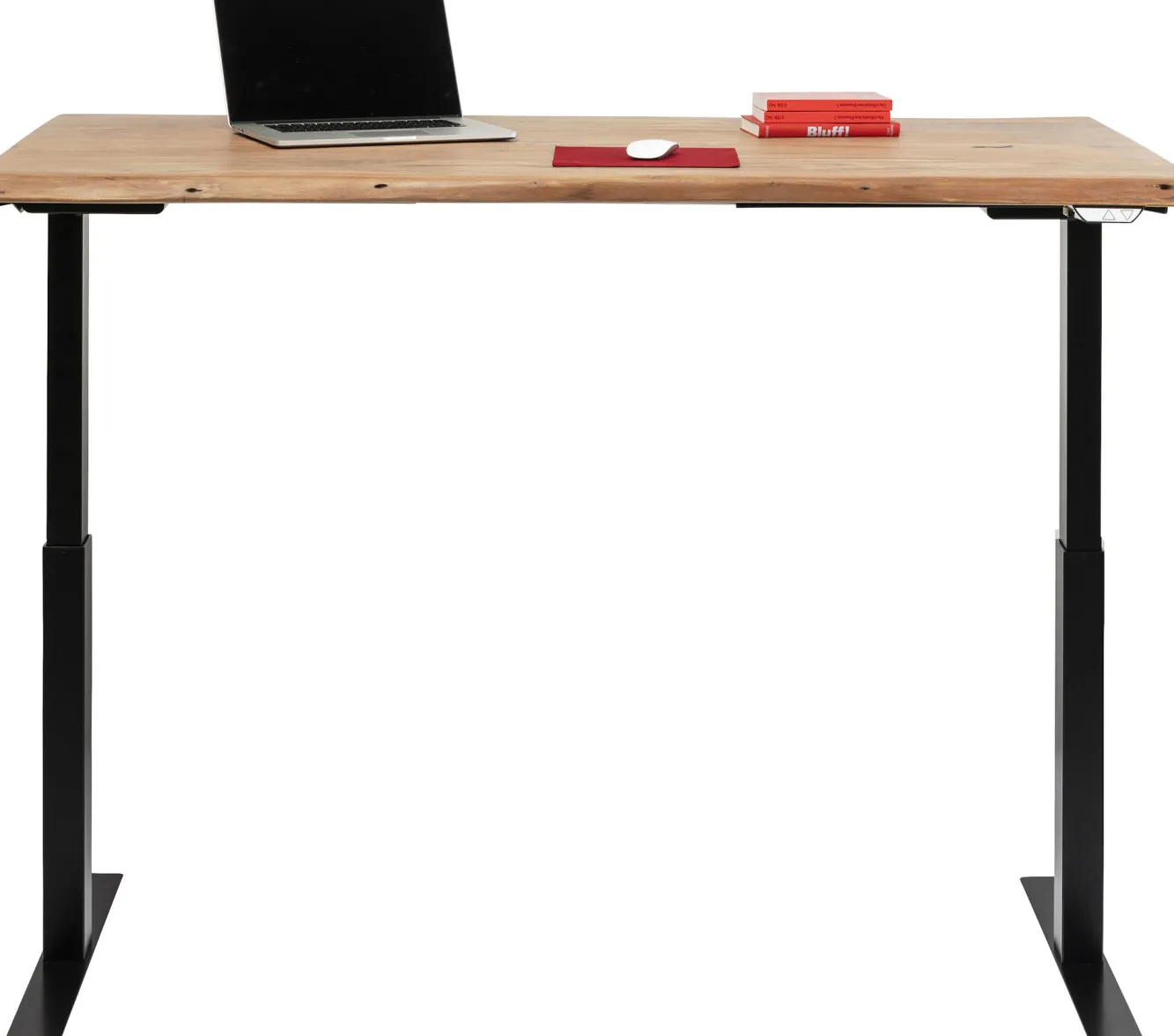 Sale KARE Design Biurko z elek. regulacją wysokości Harmony 160x80 cm akacja - nogi czarne - KARE