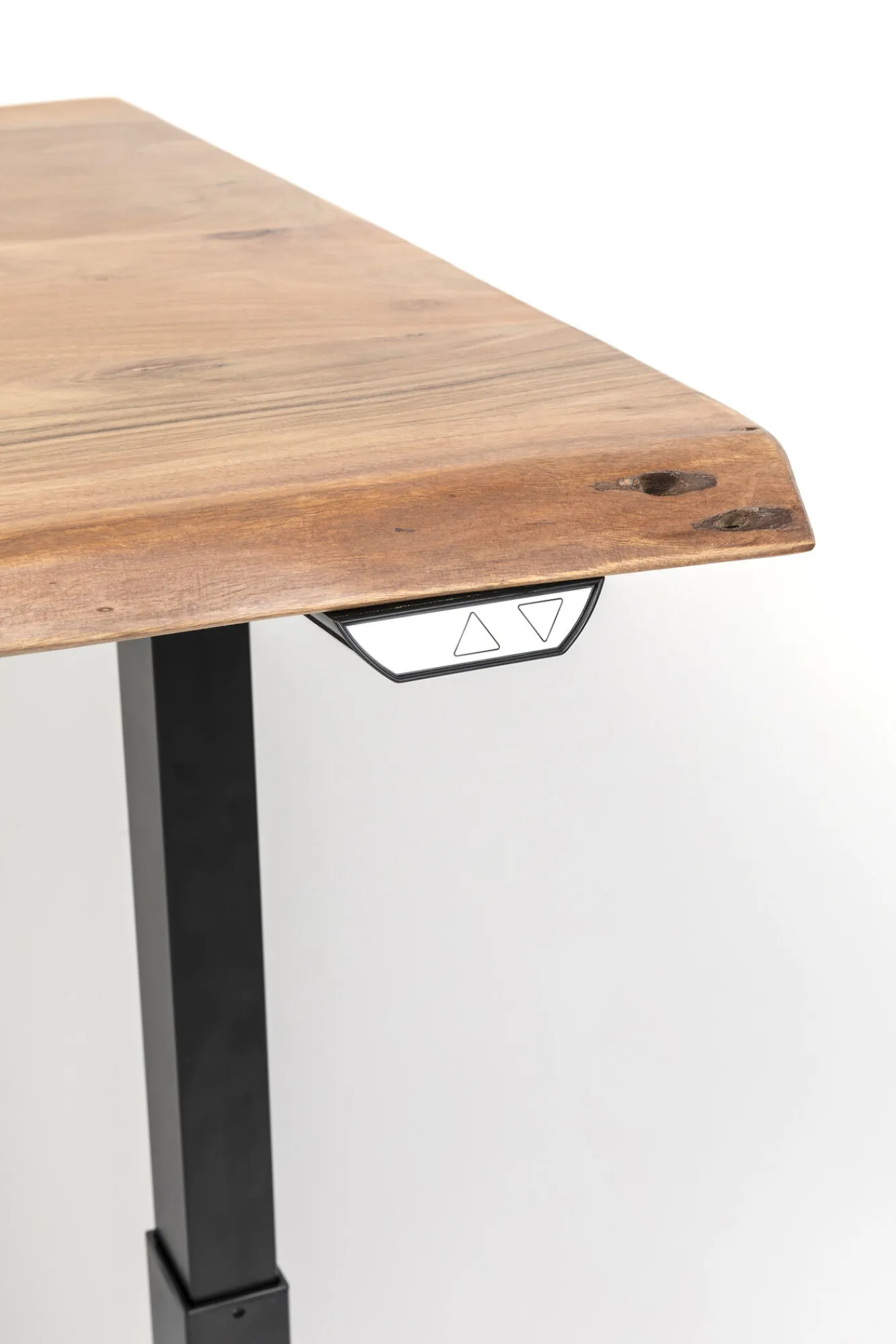 Sale KARE Design Biurko z elek. regulacją wysokości Harmony 160x80 cm akacja - nogi czarne - KARE