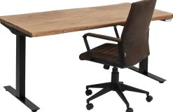 Sale KARE Design Biurko z elek. regulacją wysokości Harmony 160x80 cm akacja - nogi czarne - KARE
