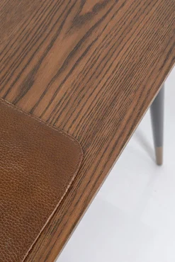 Online KARE Design Biurko z szufladą brązowe MDF 153x71 cm skóra naturalna - KARE