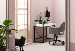 Best KARE Design Biurko z szufladami lustrzane nogi czarne 120x50 cm - KARE