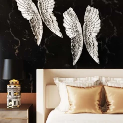 Clearance KARE Design Dekoracja ścienna Angel Wings 61x106 cm srebrna - KARE