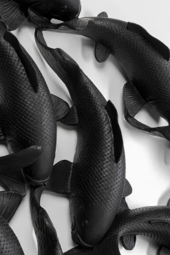 Best KARE Design Dekoracja ścienna czarna ryba Koi włókno szklane Ø160 cm - KARE